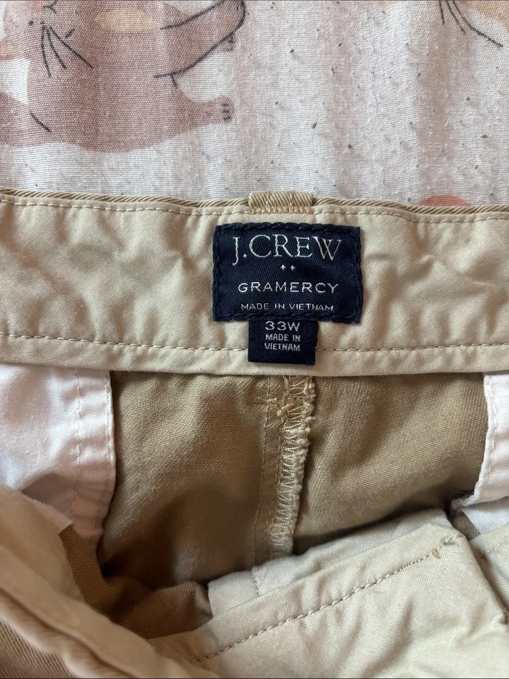 men’s tan j crew shorts